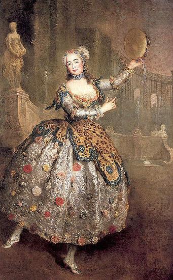 Portrait of the dancer Barbara Campanini, antoine pesne